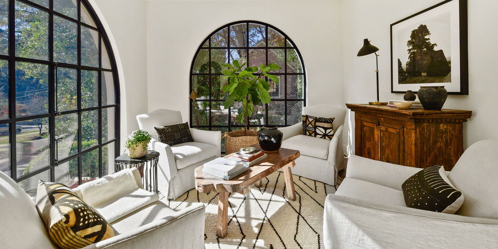 A living room inside a luxury homes for sale in Atlanta, GA