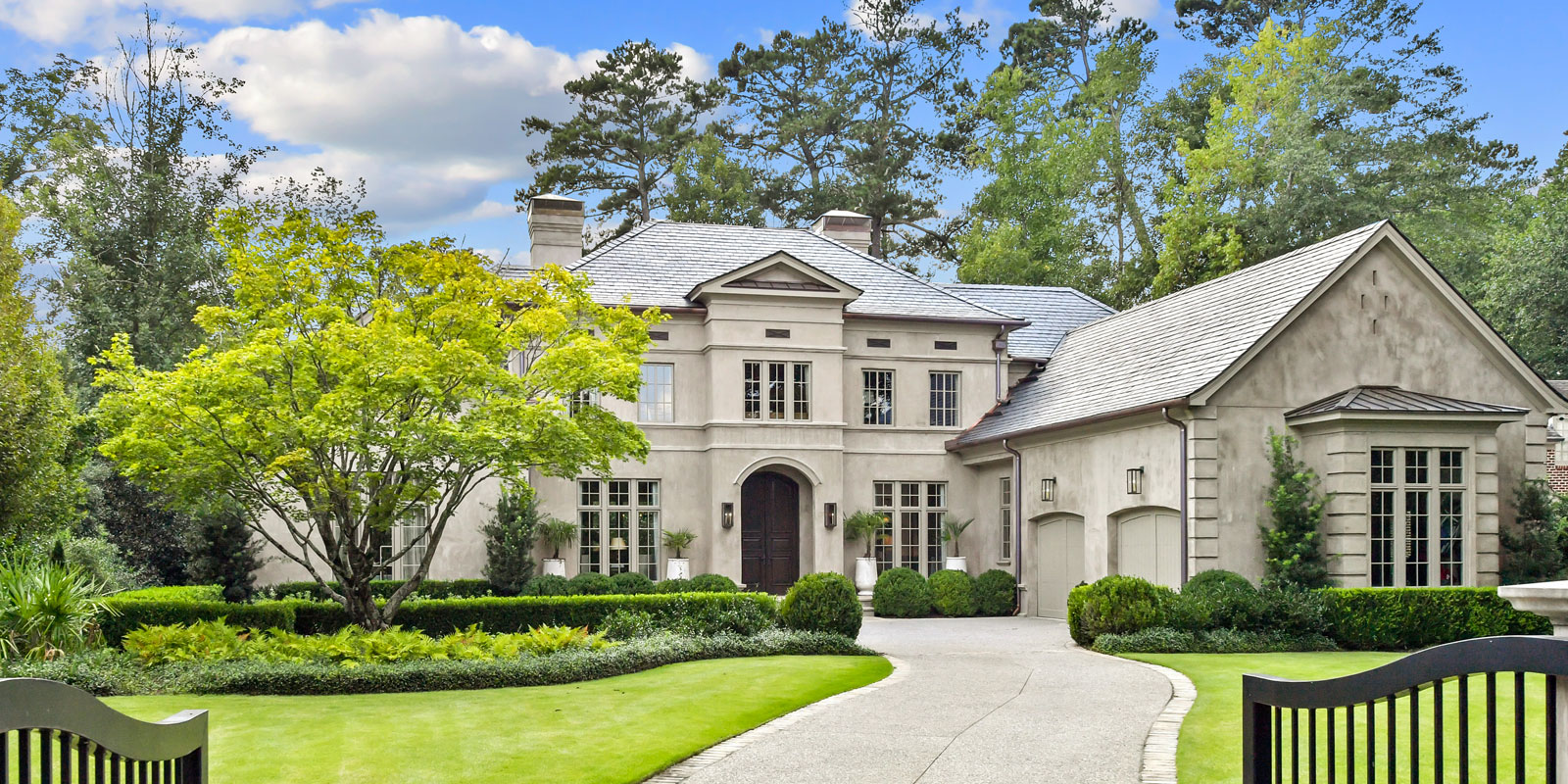 A view outside a luxury house for sale in Atlanta, GA